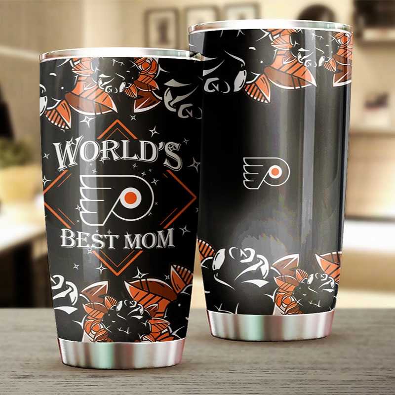 Philadelphia Flyers NHL Tumbler: World's Best Mom Tumbler with NHL Logo, Perfect for Dedicated Fans - Image 2