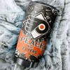 Philadelphia Flyers NHL Tumbler with Peace, Love, and Hockey Grunge Design - Ideal Beverage Container for Fans