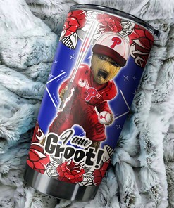 Philadelphia Phillies I Am Groot MLB Tumbler for Marvel and MLB Fans