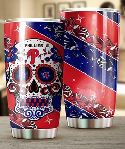 Philadelphia Phillies Skull MLB Tumbler with a Bold Twist