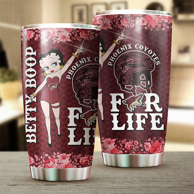 Phoenix Coyotes NHL Tumbler: Betty Boop Design Tumbler for NHL Fans, Perfect for Any Occasion - Image 2
