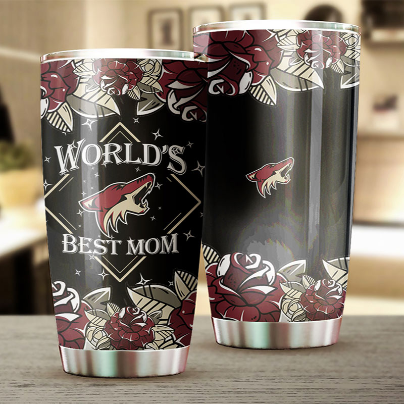 Phoenix Coyotes NHL Tumbler: World's Best Mom Tumbler with NHL Logo, Perfect for Dedicated Fans - Image 2