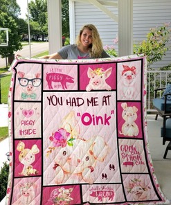 Pig Oink Funny Quilt Bedding Set for Animal Lovers