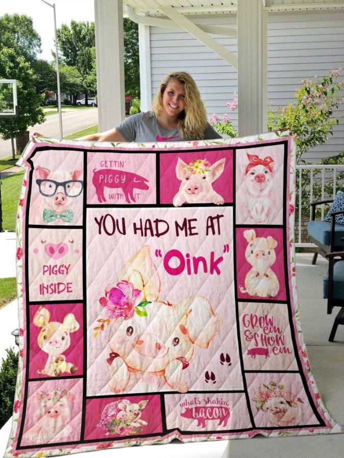 Pig Oink Funny Quilt Bedding Set for Animal Lovers