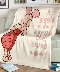 Piglet A Giggle A Day Keeps The Blues Away Fleece Blanket - Ideal for Fans of Piglet