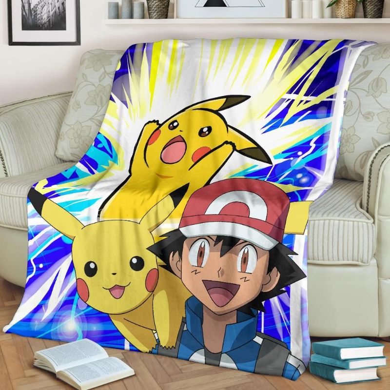 Pikachu fans, cozy up with this fleece blanket