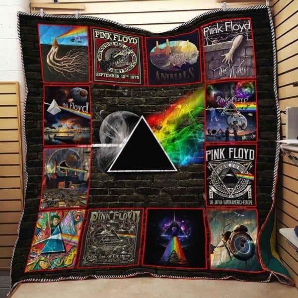 Pink Floyd Album Collage Th0607 Quilt Bedding Set for Music Fans