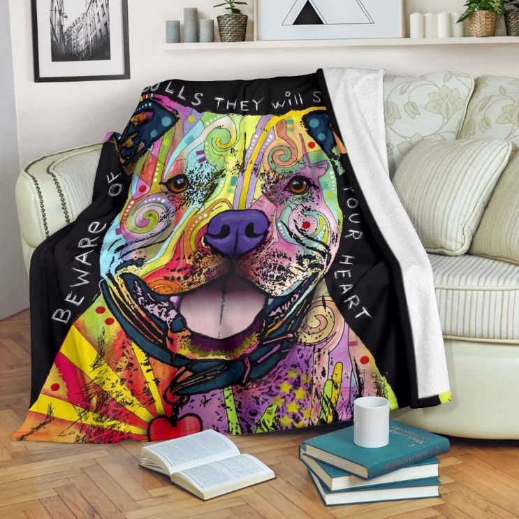 Pitbull Colors Premium Fleece Blanket Gift for Fans Quilt Bedding Set