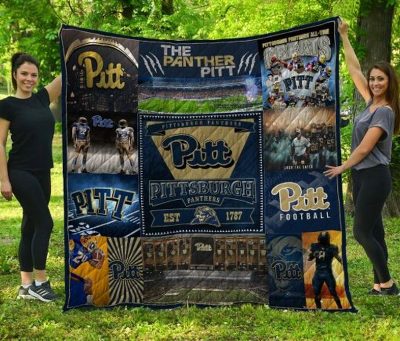 Pitt Football Pittburgh Panthers Ncaa Quilt Bedding Set