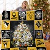 Pittsburgh Penguins Christmas Tree Let's Go Pens Quilt Blanket for Hockey Fans