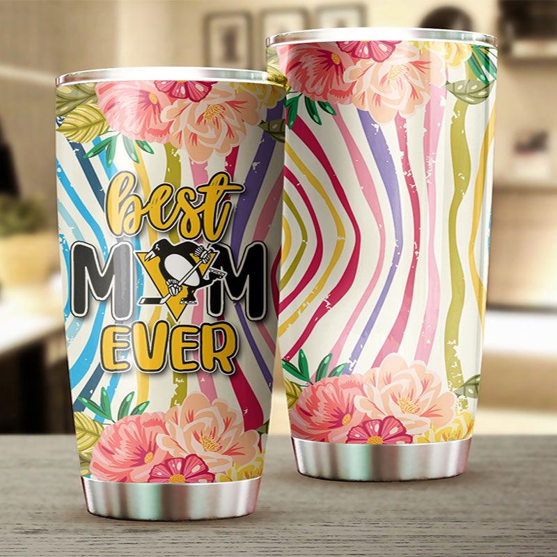 Pittsburgh Penguins NHL Tumbler with Flower Design for Best Moms - G Fanatics - Image 2