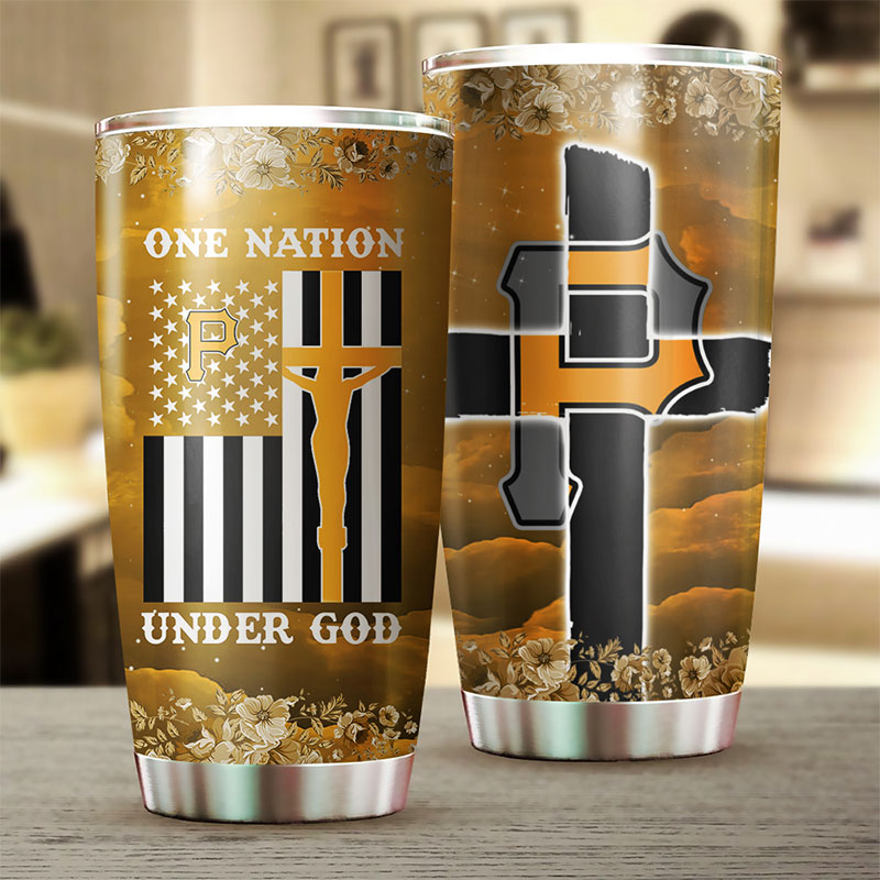 Pittsburgh Pirates MLB Tumbler - One Nation Under God Design for Baseball Fans - Image 2
