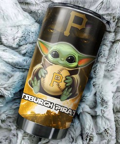 Pittsburgh Pirates MLB Tumbler featuring Baby Yoda and personalized design