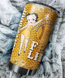 Pittsburgh Pirates MLB Tumbler with Betty Boop Design and MLB Logo