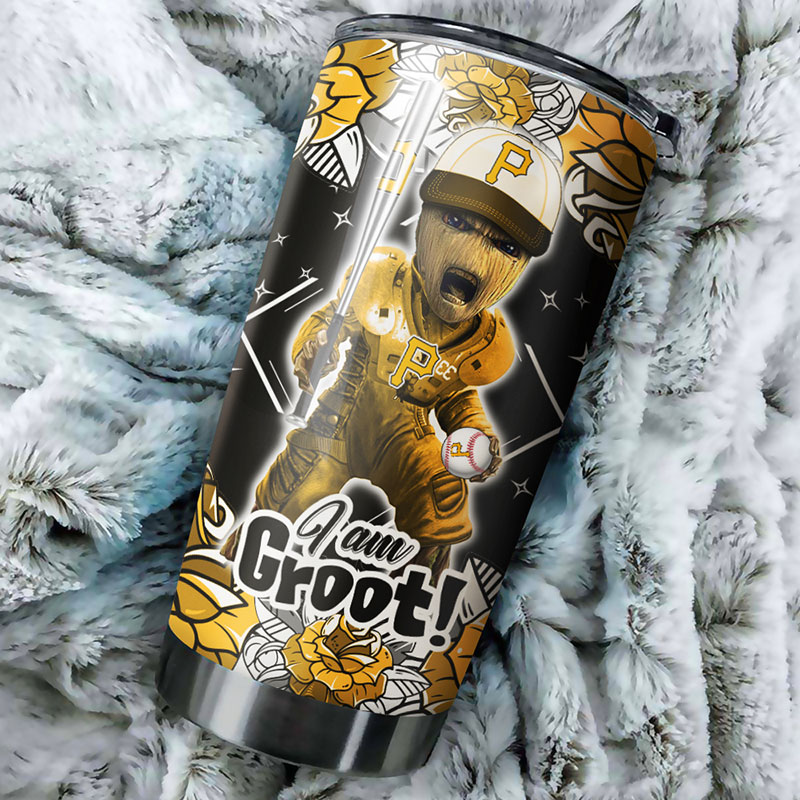 Pittsburgh Pirates MLB Tumbler with Marvel's "I Am Groot" Personalization