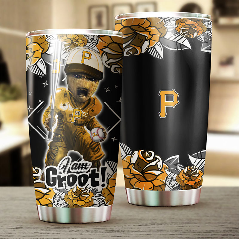 Pittsburgh Pirates MLB Tumbler with Marvel's "I Am Groot" Personalization - Image 2