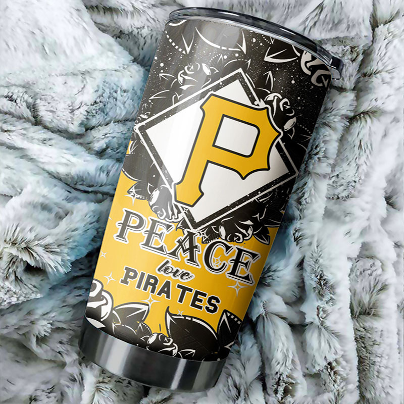 Pittsburgh Pirates Peace Love MLB Tumbler with a Message of Harmony