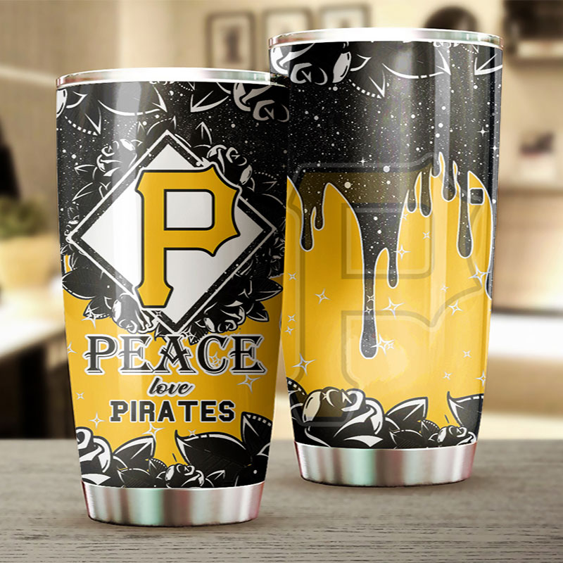 Pittsburgh Pirates Peace Love MLB Tumbler with a Message of Harmony - Image 2