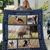 Play On The Pampasgrass Boston Terrier Quilt Blanket with Elegant Design