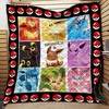 Pokemon Eevee Evolution For Fans Quilt Blanket - Gotta Catch 'em All for Anime Fans