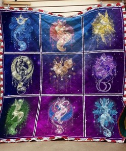 Pokemon Galaxy Quilt Bedding Set with Quilt Blanket, Perfect Gifts for Fans