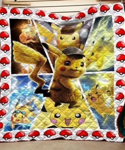 Pokemon Pikachu Evolution Quilt Bedding Set for Fans