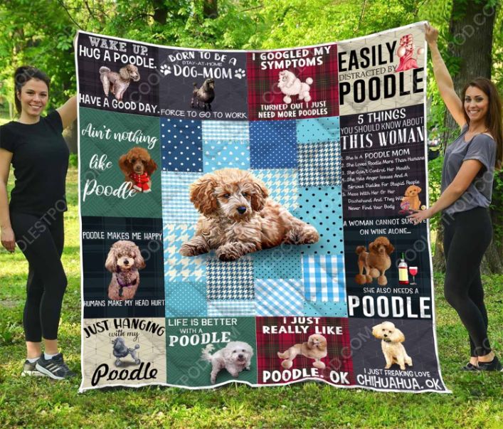 Poodle Lover's Distraction Quilt Bedding Set