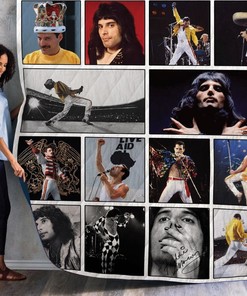 Portrait Freddie Mercury Combined Quilt Bedding Set in Vintage Style
