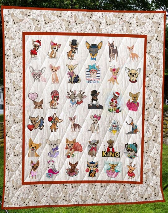 Postures Chihuahua Quilt Blanket for a Coordinated Look