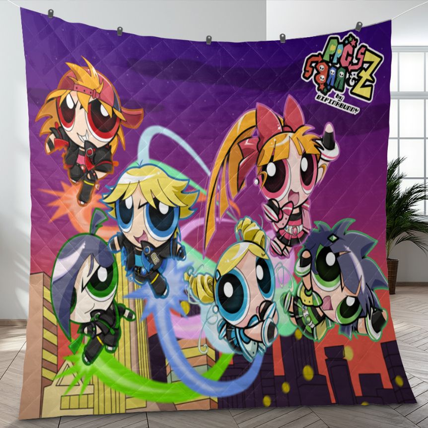 Powerpuff Girls Anime Quilt Bedding Set - The Perfect Gift for Fans of This Childhood Classic