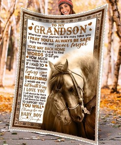 Praying Grandpa's Horse Fleece Bedding Set