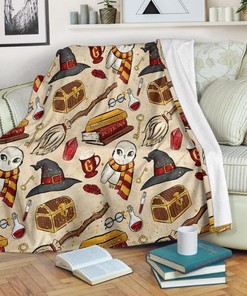 Premium Comfy Gryffindor House Fleece Blanket Gift for Fans, Sofa Throw Blanket with Quote