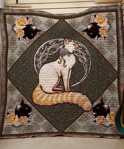 Princess Cat With Long Tail Quilt Bedding Set Great Gifts for Birthday Christmas Thanksgiving Perfect Cat Lover