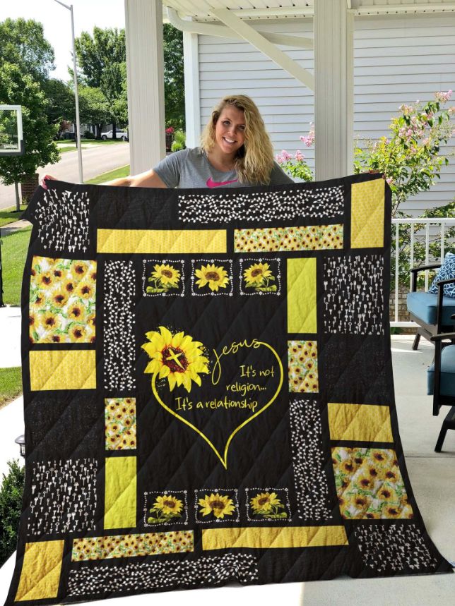 Promote Your Faith With This Sunflower Jesus Quilt Blanket