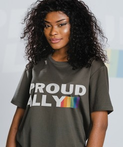 Proud Ally Unisex Shirts, LGBTQ+ Shirts for Pride Month with Love Symbol Print, Movie Fans Gifts