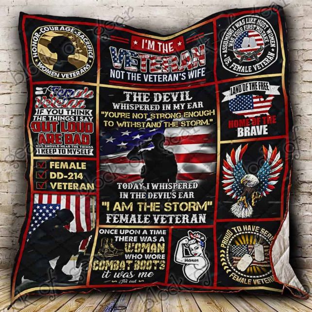 Proud Female Veteran Quilt Blanket: A Must-Have for Women Veterans