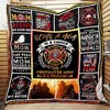 Proud Firefighter Mom Vintage Style Quilt Blanket