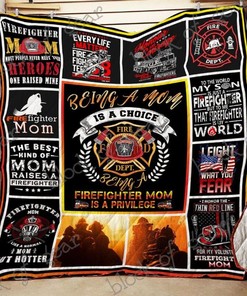 Proud Firefighter Mom Vintage Style Quilt Blanket