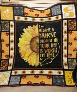 Proud Nurse Sunflower Quilt Blanket To Show Your Dedication
