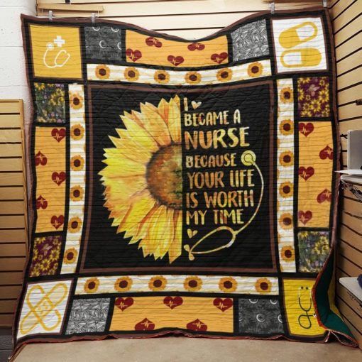 Proud Nurse Sunflower Quilt Blanket To Show Your Dedication