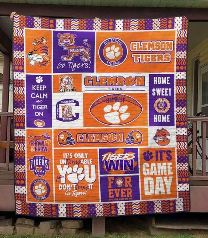 Prowl Growl NCAA Clemson Tigers Collected Great Quilt Bedding Set
