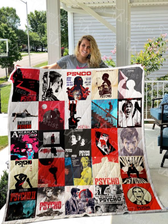 Psycho Classic Horror Movie Quilt Blanket with Keywords