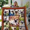 Pug Going Outside Quilt Blanket for Dog Lovers who Enjoy the Outdoors