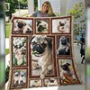 Pug Lover's Picture Collection Quilt Bedding Set for Animal Lovers
