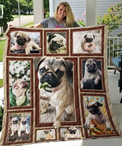 Pug Lover's Picture Collection Quilt Bedding Set for Animal Lovers