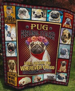 Pug lovers, show off your obsession with this personalized quilt blanket