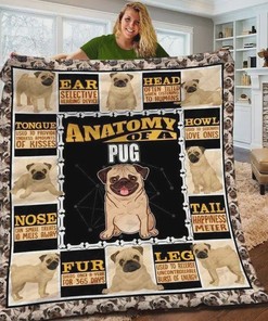 Pug's Fun Way to Smell Treats Quilt Blanket