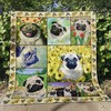 Pugs In The Garden Quilt Bedding Set for Animal Lovers
