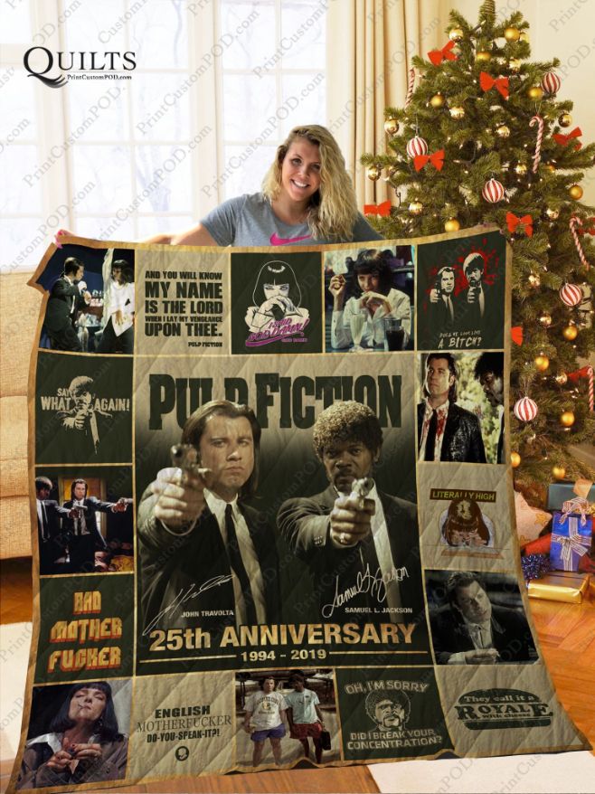 Pulp Fiction 25th Anniversary Quilt Blanket for Movie Fans