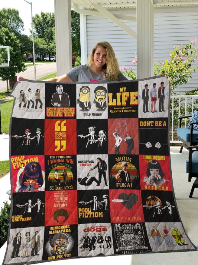 Pulp Fiction T-Shirt Quilt Blanket 02 great for Boys Quilt Bedding Set